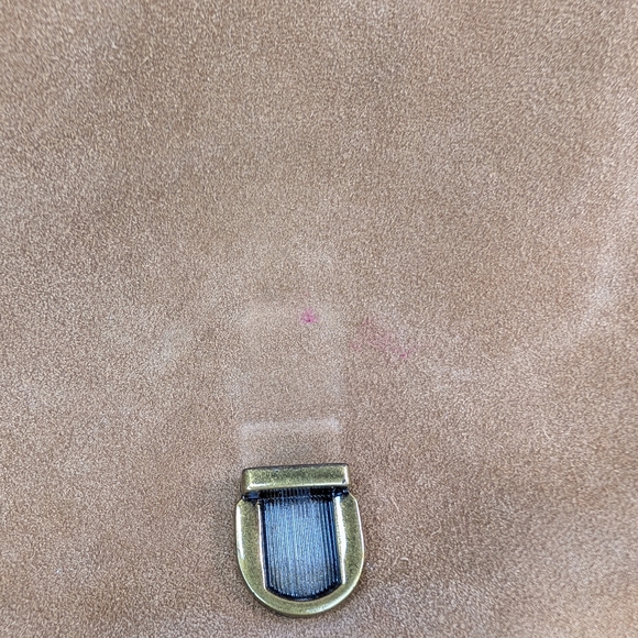 Ugg Heritage Brown Cream Leather Cow Suede Shearling Crossbody Bag - Picture 12 of 16